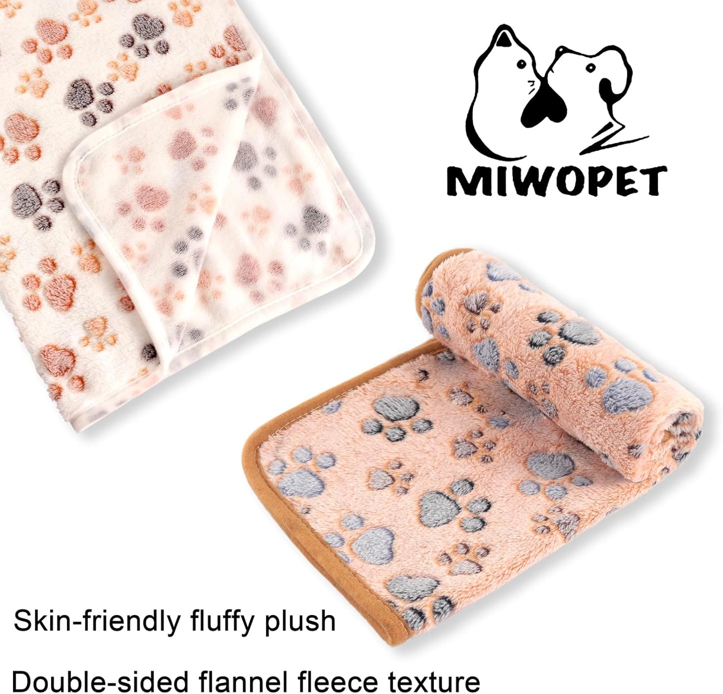 3 Pack Cat and Dog Blanket Soft & Warm Fleece Flannel Pet Blanket, Great Pet Throw for Puppy, Small Dog, Medium Dog & Large Dog (Medium)