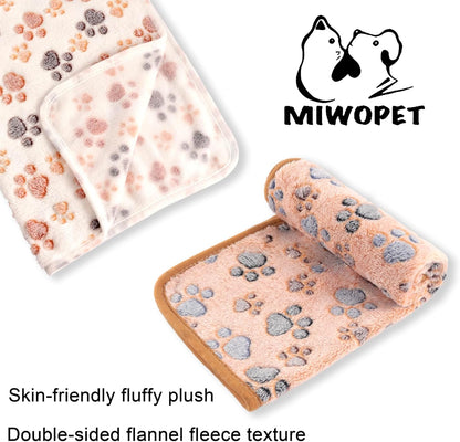 3 Pack Cat and Dog Blanket Soft & Warm Fleece Flannel Pet Blanket, Great Pet Throw for Puppy, Small Dog, Medium Dog & Large Dog (Medium)