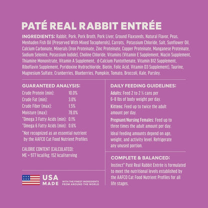 Grain Free Wet Cat Food Pate, Original Recipe Natural Canned Cat Food