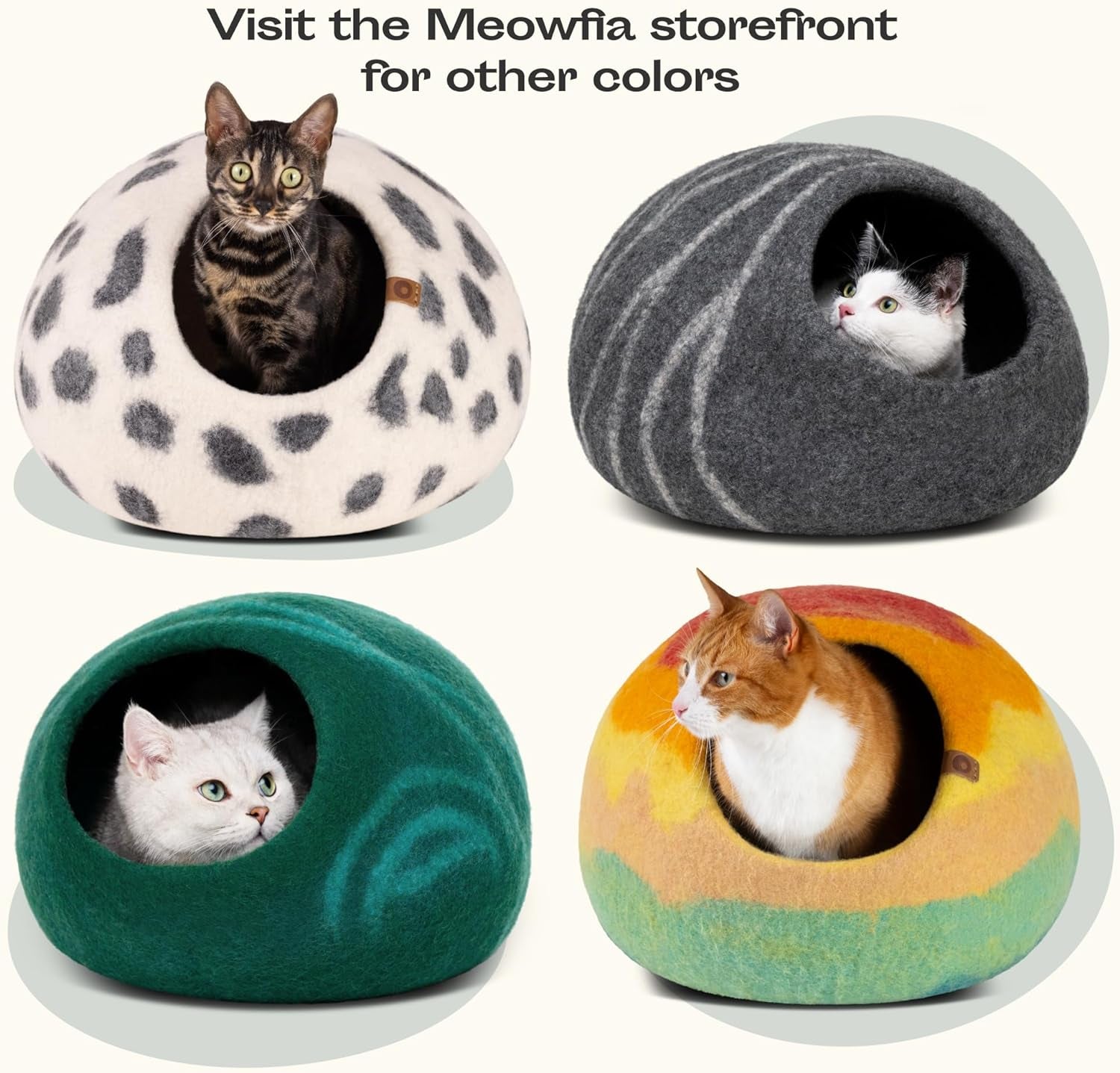 Cat Cave – Premium Felt Cat Bed for Indoor Cats, Handmade 100% Merino Wool (Large, Slate Gray)